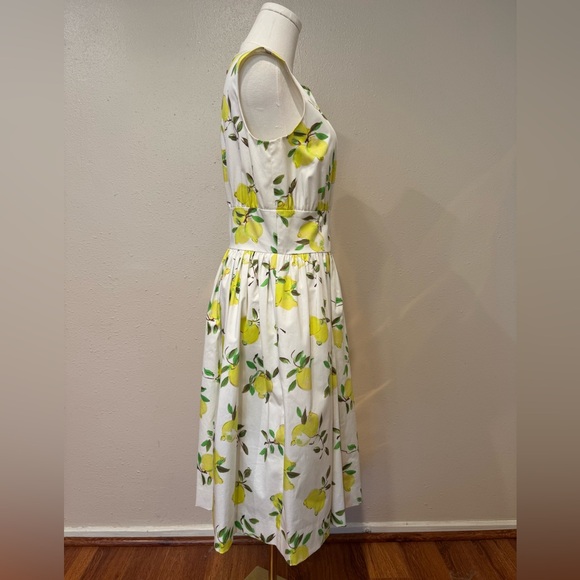 Kate Spade Lyric White and Yellow Lemon Print Dress Size 8 - Picture 5 of 10